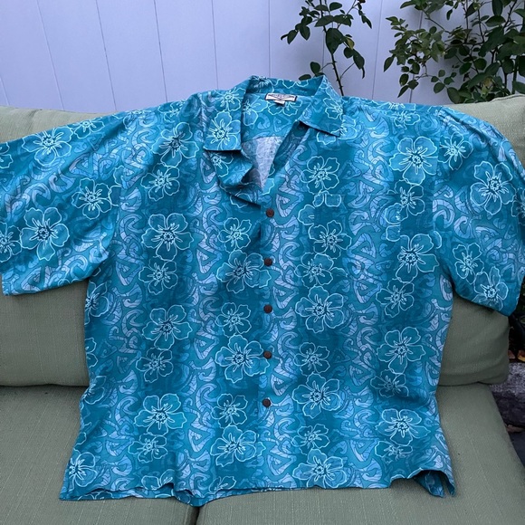three palm Other - blue hawaiian short sleeve shirt